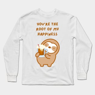 You’re the Root of My Happiness Root Beer Float Sloth Long Sleeve T-Shirt